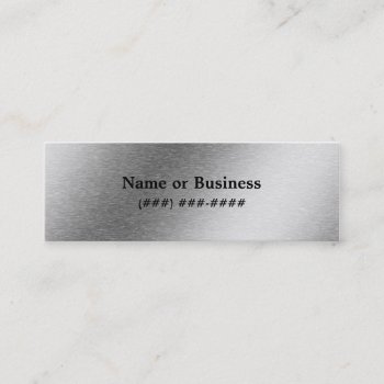 Brushed Aluminum Effect Business Card by ArtInPixels at Zazzle