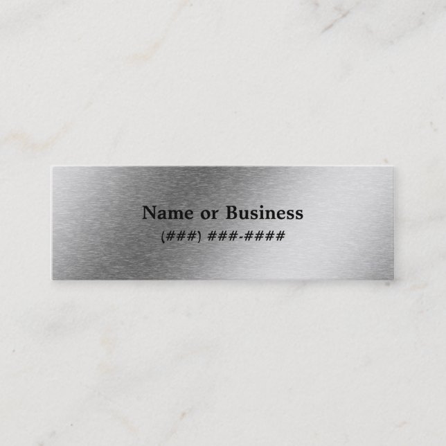Brushed Aluminum Effect Business Card (Front)