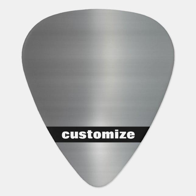 Brushed Aluminum Guitar Pick (Front)