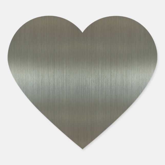 Brushed Aluminum Heart Sticker (Front)