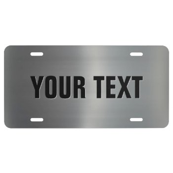 Brushed Aluminum License Plate by JacoChartres at Zazzle