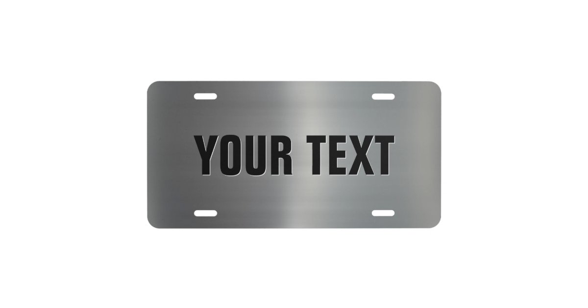 Brushed Aluminum License Plate | Zazzle