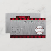 Brushed Aluminum look Baseball Business Card (Front/Back)