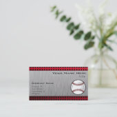 Brushed Aluminum look Baseball Business Card (Standing Front)