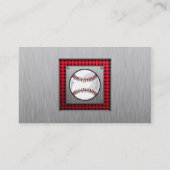 Brushed Aluminum look Baseball Business Card (Back)