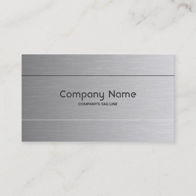 Brushed Aluminum Look Business Card Template (Front)