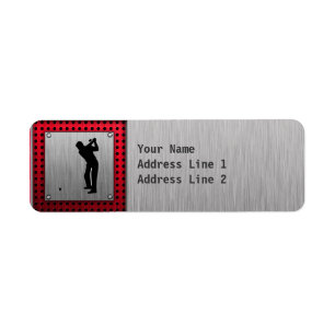 Brushed Aluminum look Golfer Label