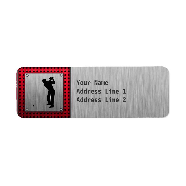 Brushed Aluminum look Golfer Label (Front)