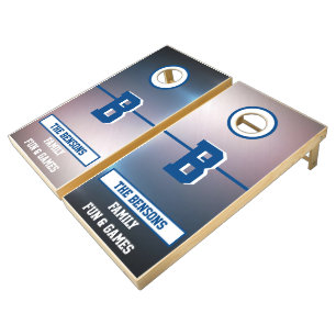 Brushed Aluminum-Look Monogram Cornhole Set