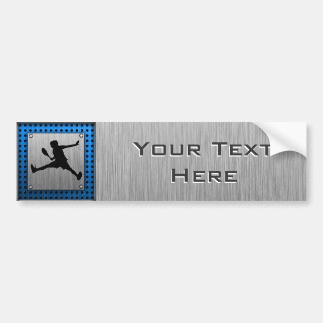 Brushed Aluminum look Tennis Bumper Sticker (Front)