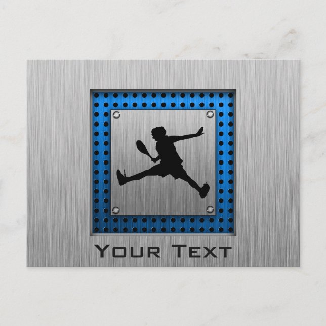 Brushed Aluminum look Tennis Postcard (Front)