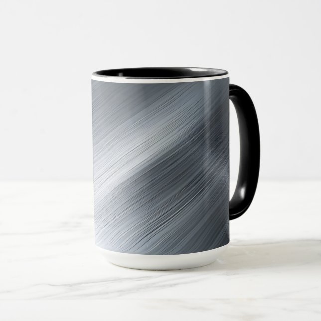 Brushed Aluminum Macro Texture Mug (Front Right)