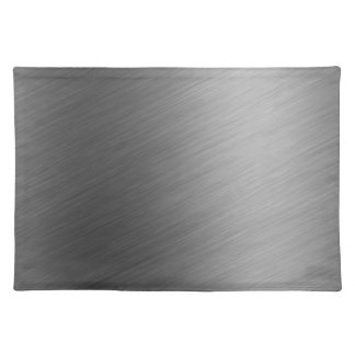 Brushed Aluminum Metal Look Cloth Placemat