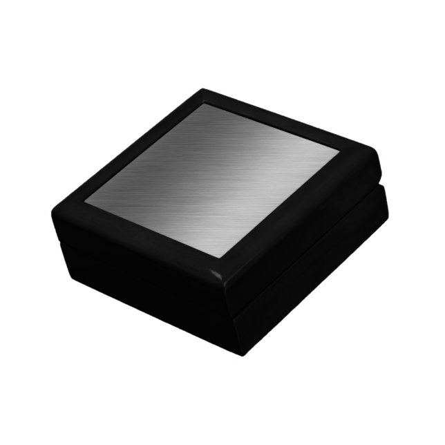 Brushed Aluminum Metal Look Keepsake Box (Side)