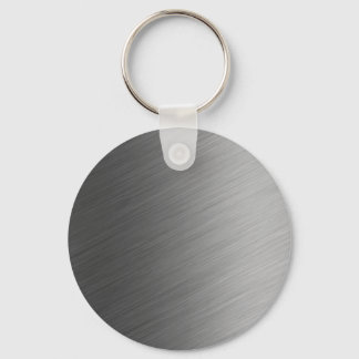 Brushed Aluminum Metal Look Keychain