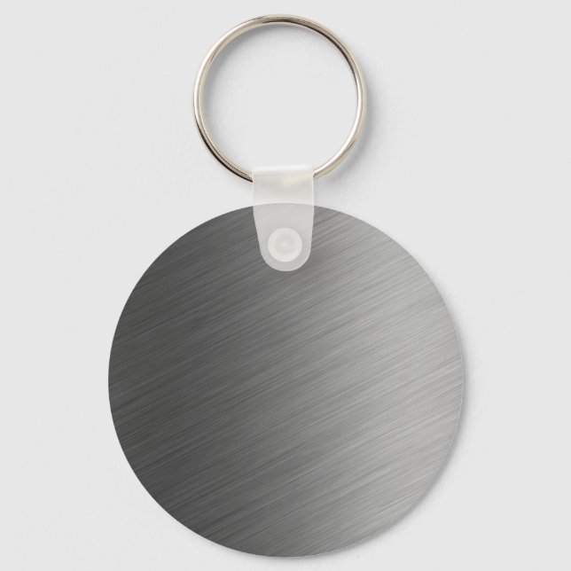 Brushed Aluminum Metal Look Keychain (Front)