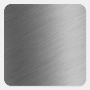 Brushed Aluminum Metal Look Square Sticker