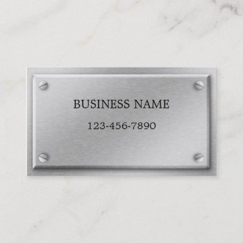 Brushed Aluminum Metal Plate Business Card by ArtInPixels at Zazzle