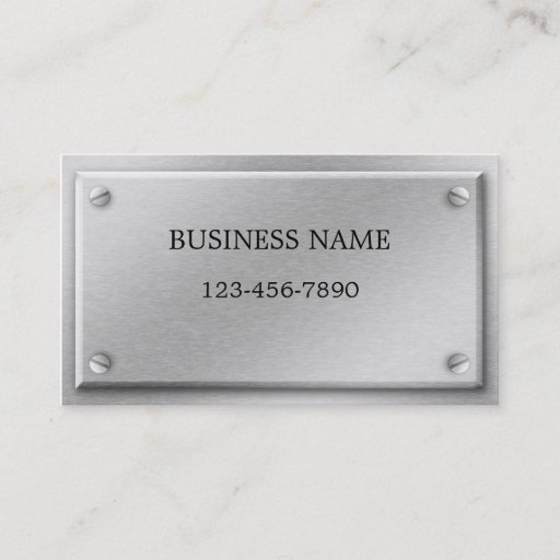 Customizable Brushed Aluminum Metal Plate Business Card