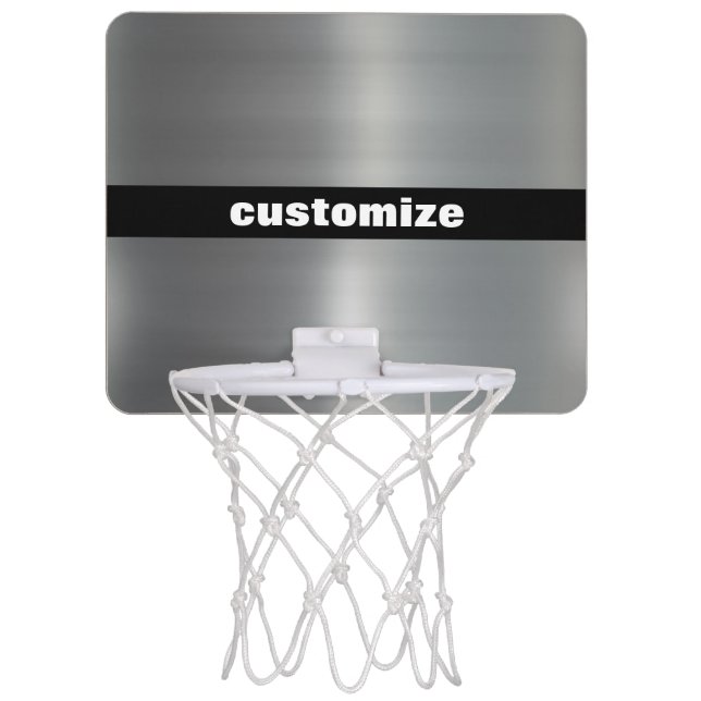 Brushed Aluminum Mini Basketball Hoop (Front)