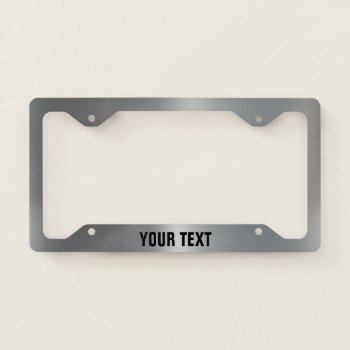 Brushed Aluminum Personalized License Plate Frame by JacoChartres at Zazzle