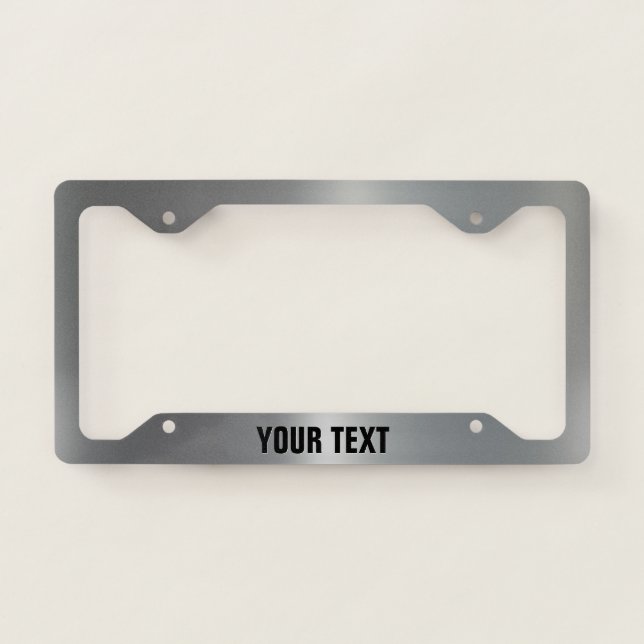 Brushed Aluminum Personalized License Plate Frame (Front)