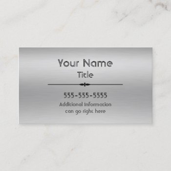 Brushed Aluminum Print Business Cards by JerryLambert at Zazzle