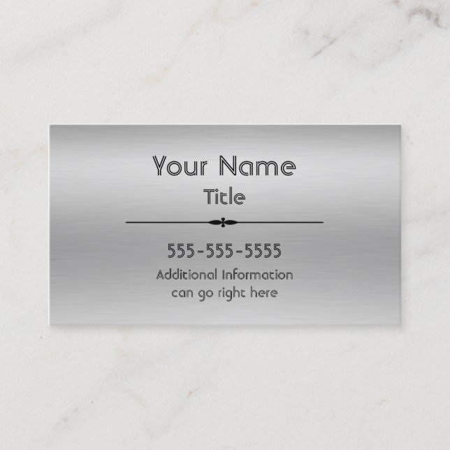 Brushed Aluminum Print Business Cards (Front)