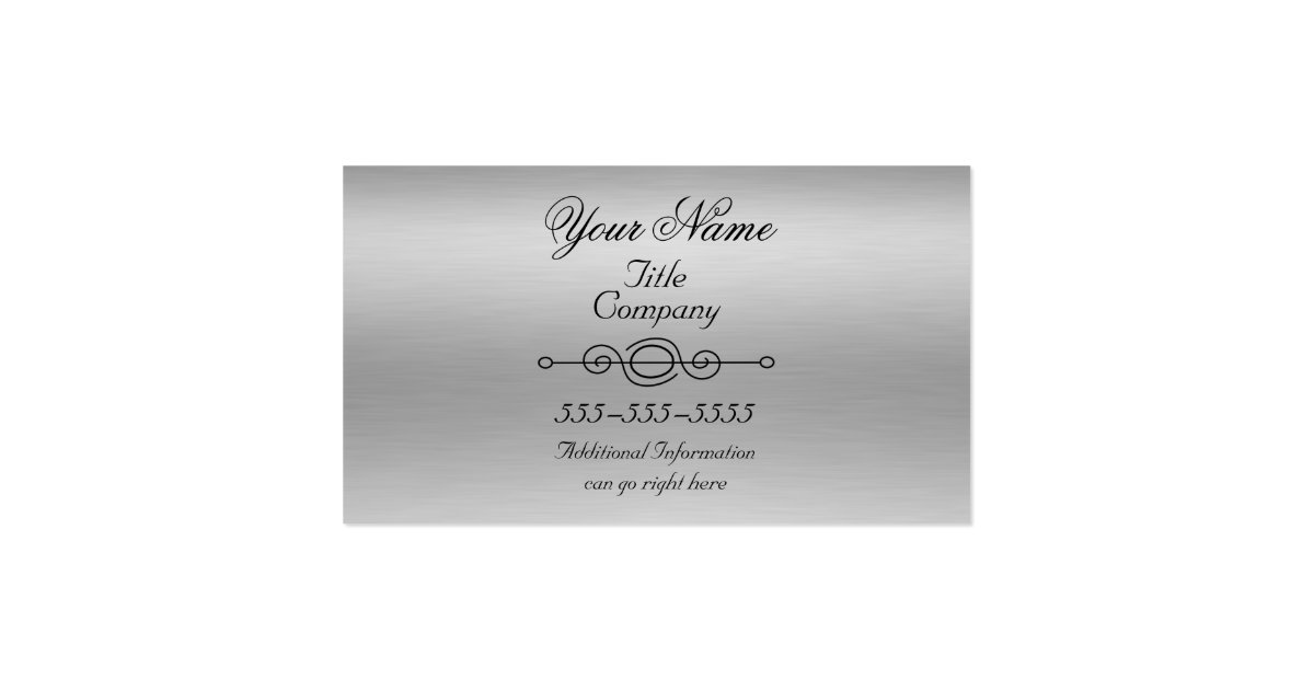 Brushed Aluminum Print Business Cards | Zazzle