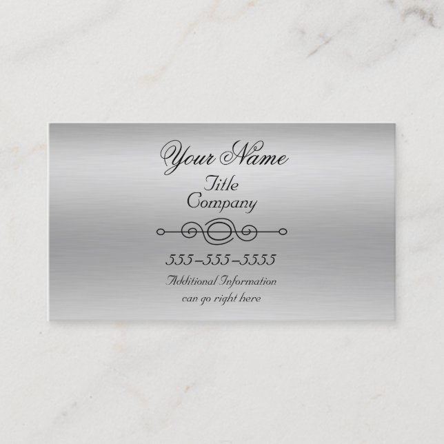 Brushed Aluminum Print Business Cards (Front)