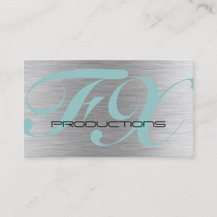 Brushed Aluminum Stainless Steel Textured Business Card