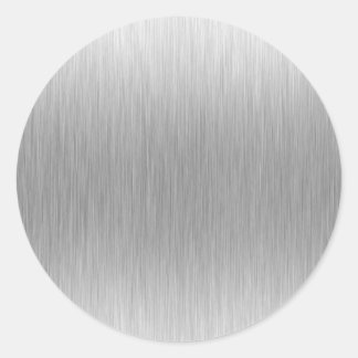Brushed Aluminum Stainless Steel Textured Classic Round Sticker