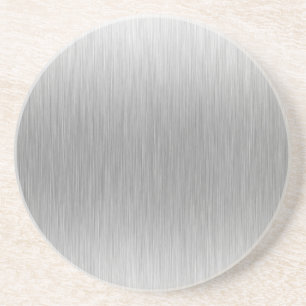 Brushed Aluminum Stainless Steel Textured Coaster