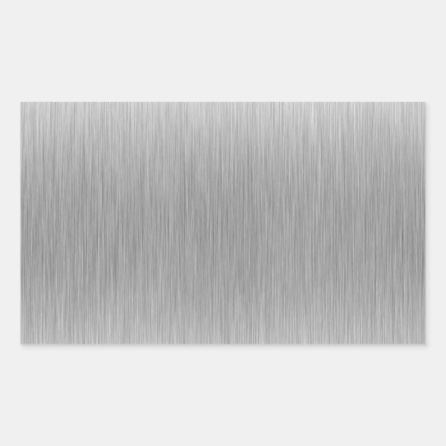 Brushed Aluminum Stainless Steel Textured Rectangular Sticker (Front)