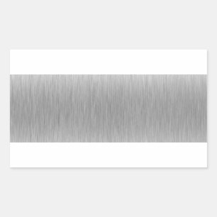 Brushed Aluminum Stainless Steel Textured Rectangular Sticker