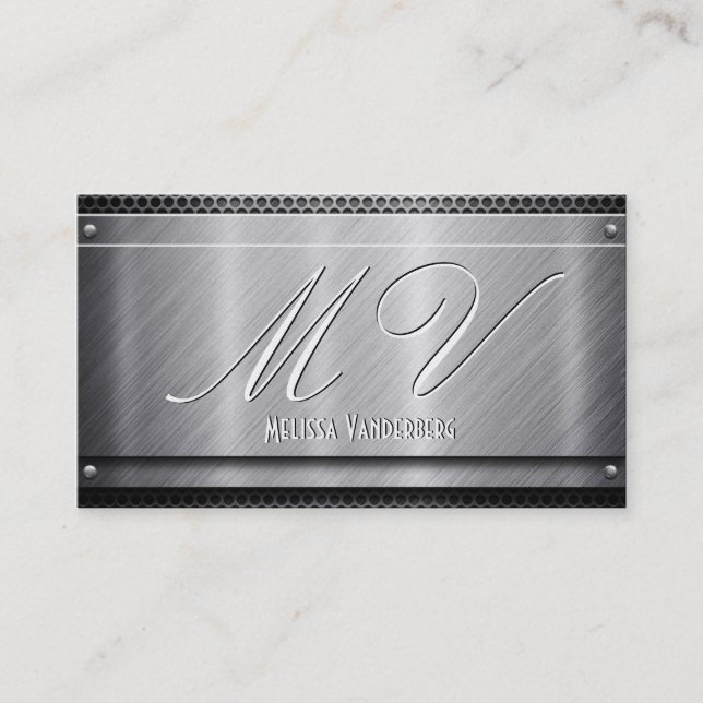 Brushed Aluminum Unique Business Cards (Front)