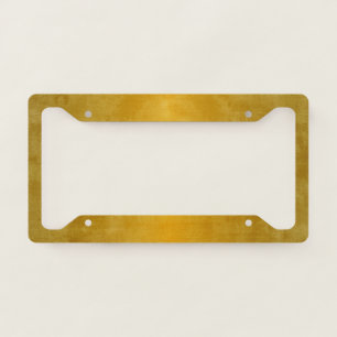 Brushed Antique Metallic Gold Print License Plate Frame