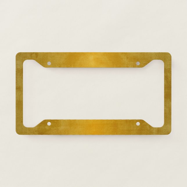 Brushed Antique Metallic Gold Print License Plate Frame (Front)