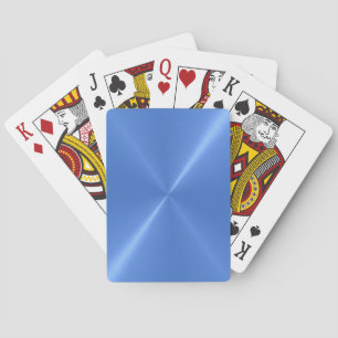Brushed Blue Metal Playing Cards