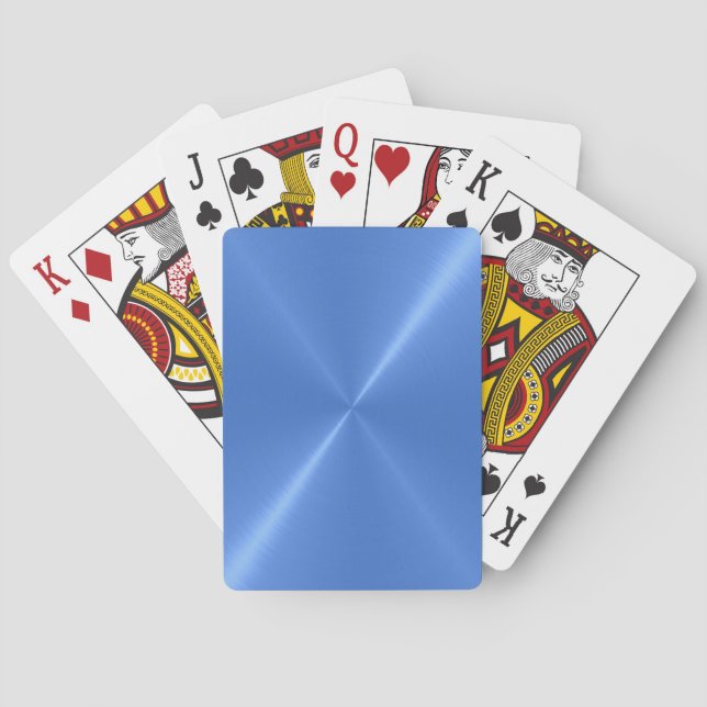 Brushed Blue Metal Playing Cards (Back)