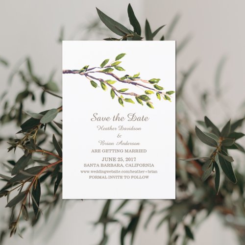 Brushed Branches Save the Date Invite