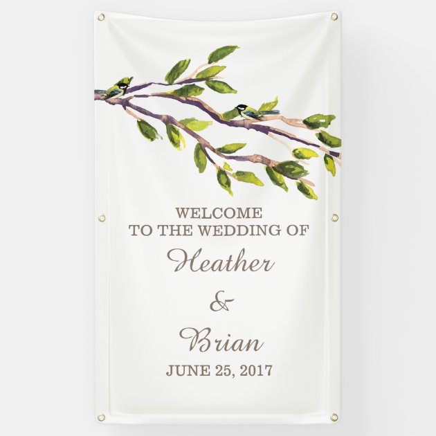 Brushed Branches Wedding Banner