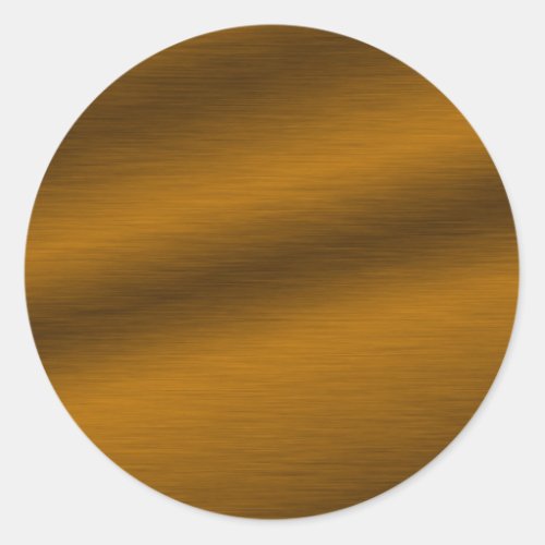 Brushed Bronze Background Classic Round Sticker