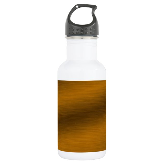 Brushed Bronze Background Stainless Steel Water Bottle (Front)