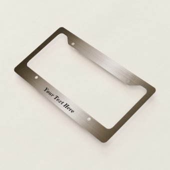 Brushed Bronze metal Look Metallic Custom Text License Plate Frame | Zazzle