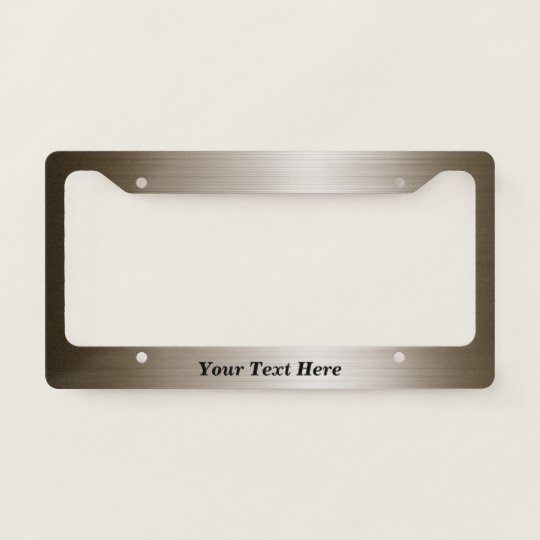 Brushed Bronze metal Look Metallic Custom Text License Plate Frame ...