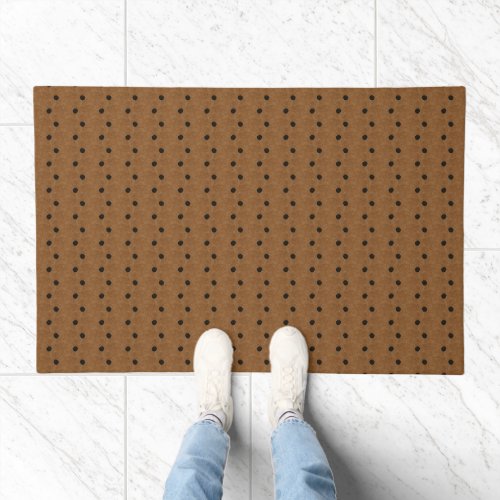 Brushed Brown Polka Dots Doormat