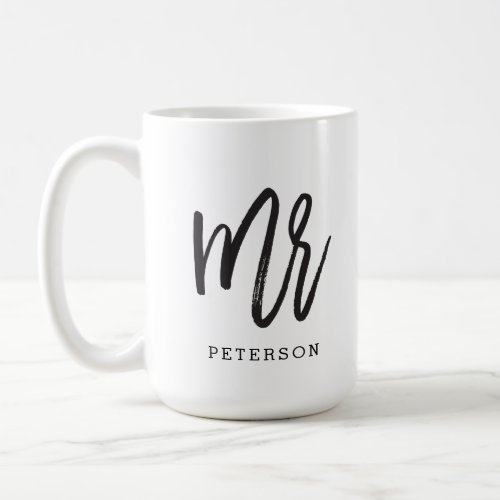 Brushed Calligraphy Mr Wedding Groom Mug