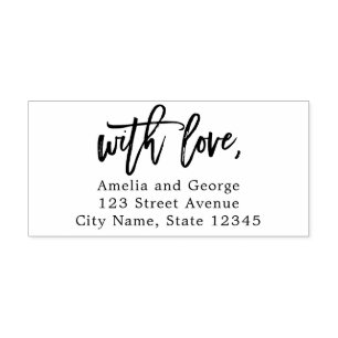 Brushed Calligraphy With Love Return Address BCC Self-inking Stamp