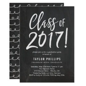 Brushed Chalk Graduation Party Invitation